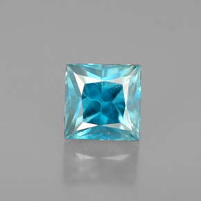 Circón azul natural de 0,72 ct, cuadrado, VS