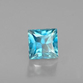 Circón azul natural de 0,72 ct, cuadrado, VS