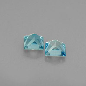 Gemas de circón azul natural de  ct, cuadrado, VVS-VS