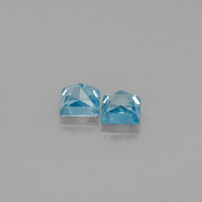Gemas de circón azul natural de  ct, cuadrado, VVS-VS