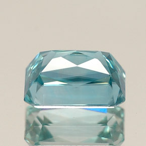 Circón azul natural de 1,57 ct, corte esmeralda, VVS