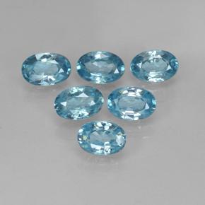 Gemas de circón azul natural de 4,36 ct, corte óvalo, VVS-VS