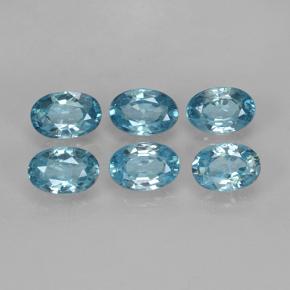 Gemas de circón azul natural de 4,36 ct, corte óvalo, VVS-VS