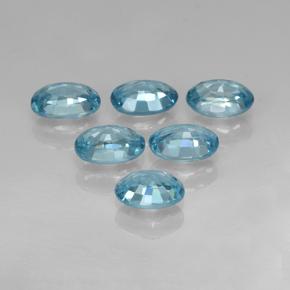 Gemas de circón azul natural de 4,36 ct, corte óvalo, VVS-VS