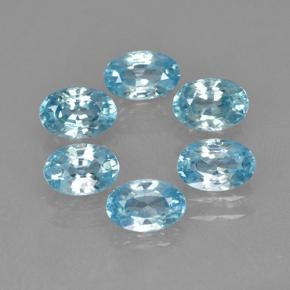 Gemas de circón azul natural de 4,26 ct, corte óvalo, VVS-VS