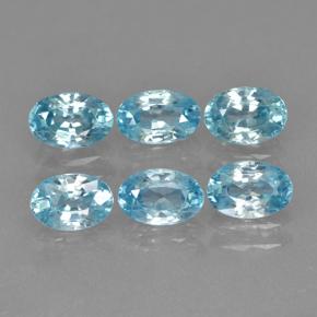 Gemas de circón azul natural de 4,26 ct, corte óvalo, VVS-VS