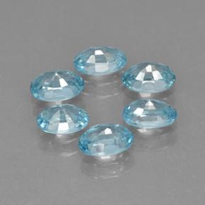 Gemas de circón azul natural de 4,26 ct, corte óvalo, VVS-VS