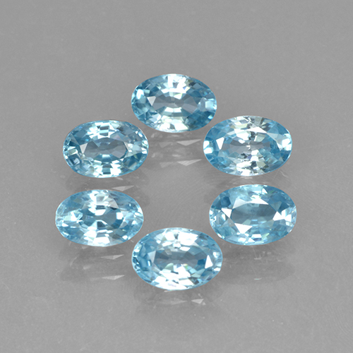 Gemas de circón azul natural de 4,36 ct, corte óvalo, VVS-VS