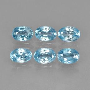 Gemas de circón azul natural de 4,36 ct, corte óvalo, VVS-VS