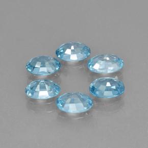 Gemas de circón azul natural de 4,36 ct, corte óvalo, VVS-VS