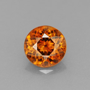 Circón naranja natural de 0,94 ct, corte redondo, VVS-VS