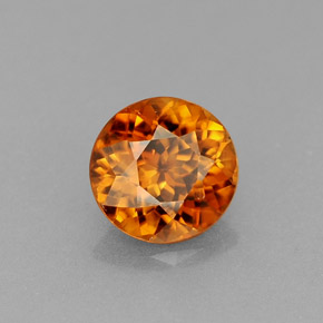 Circón naranja natural de 0,94 ct, corte redondo, VVS-VS