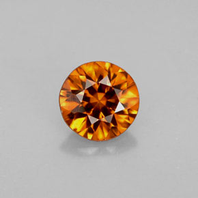 Circón naranja natural de 0,91 ct, corte redondo, VVS-VS
