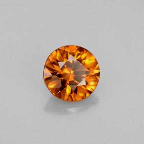 Circón naranja natural de 0,91 ct, corte redondo, VVS-VS