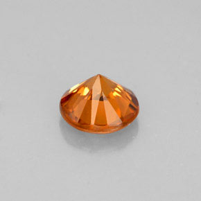 Circón naranja natural de 0,91 ct, corte redondo, VVS-VS