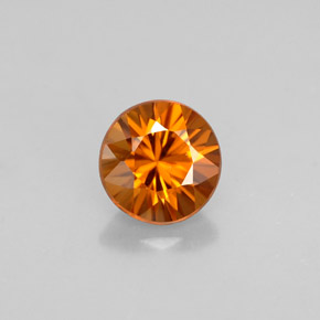 Circón naranja natural de 0,93 ct, corte redondo, VVS-VS