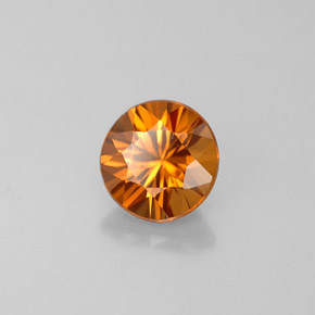 Circón naranja natural de 0,93 ct, corte redondo, VVS-VS