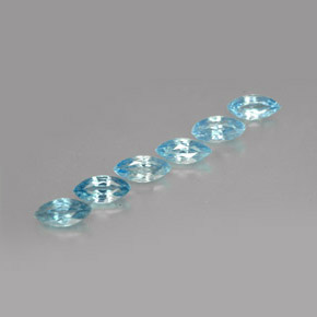 Gemas de circón azul natural de  ct, marquesa, VVS-VS