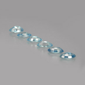 Gemas de circón azul natural de  ct, marquesa, VVS-VS