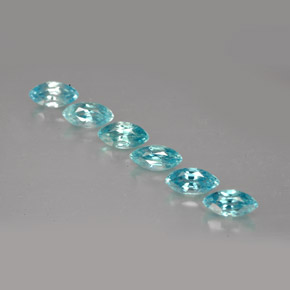 Gemas de circón azul natural de  ct, marquesa, VVS-VS