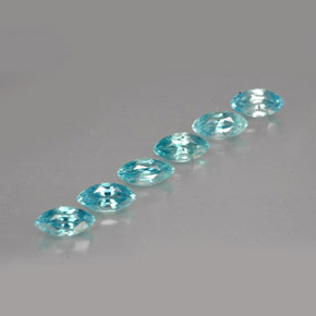 Gemas de circón azul natural de  ct, marquesa, VVS-VS