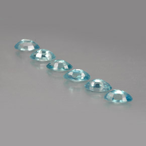 Gemas de circón azul natural de  ct, marquesa, VVS-VS