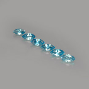 Gemas de circón azul natural de  ct, marquesa, VVS