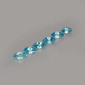 Gemas de circón azul natural de  ct, marquesa, VVS