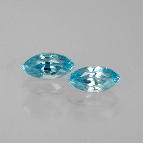 Gemas de circón azul natural de  ct, marquesa, VVS-VS