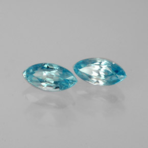 Gemas de circón azul natural de  ct, marquesa, VVS-VS