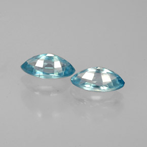 Gemas de circón azul natural de  ct, marquesa, VVS-VS