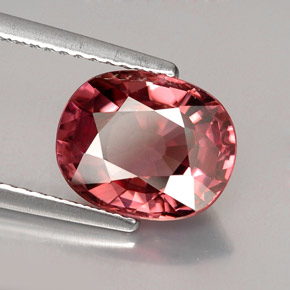 Circón rosa natural de 4,18 ct, corte óvalo, VVS
