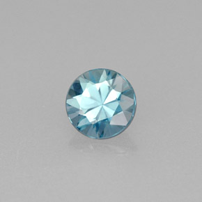 Circón azul natural de 0,68 ct, corte redondo, VS