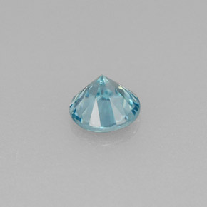 Circón azul natural de 0,68 ct, corte redondo, VS