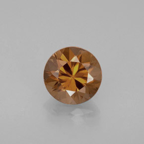 Circón naranja natural de 0,89 ct, corte redondo, VVS