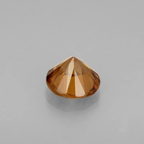 Circón naranja natural de 0,89 ct, corte redondo, VVS