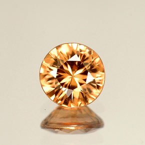 Circón naranja natural de 0,92 ct, corte redondo, VVS