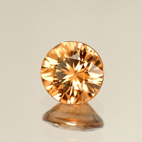 Circón naranja natural de 0,92 ct, corte redondo, VVS