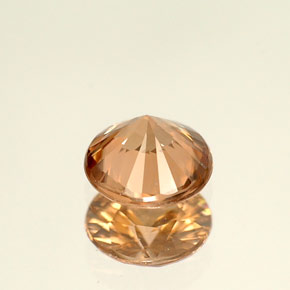 Circón naranja natural de 0,92 ct, corte redondo, VVS