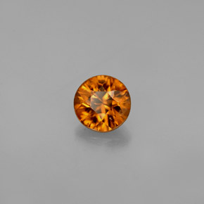 Circón naranja natural de 0,91 ct, corte redondo, VVS-VS