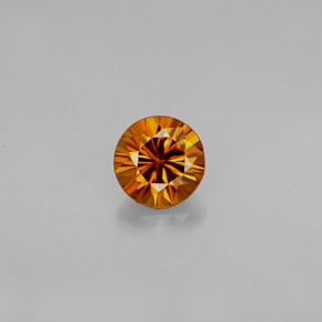 Circón naranja natural de 0,90 ct, corte redondo, VVS