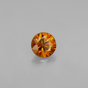 Circón naranja natural de 0,90 ct, corte redondo, VVS