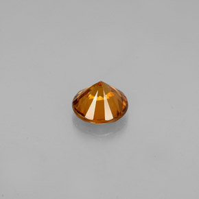 Circón naranja natural de 0,90 ct, corte redondo, VVS