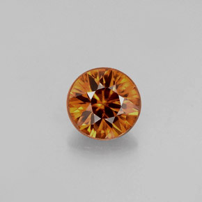 Circón naranja natural de 0,99 ct, corte redondo, VVS