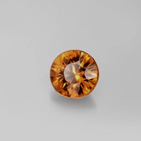 Circón naranja natural de 0,99 ct, corte redondo, VVS