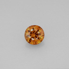 Circón naranja natural de 1,01 ct, corte redondo, VVS-VS