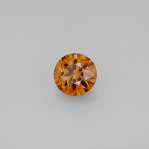 Circón naranja natural de 1,01 ct, corte redondo, VVS-VS