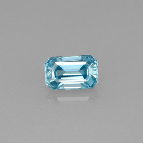 Circón Azul natural de 0.94 ct, corte esmeralda, VVS