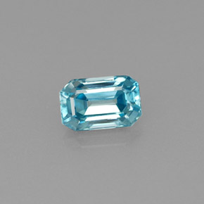 Circón azul natural de 0,97 ct, corte esmeralda, VVS