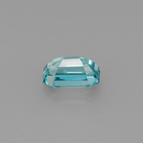 Circón azul natural de 0,97 ct, corte esmeralda, VVS
